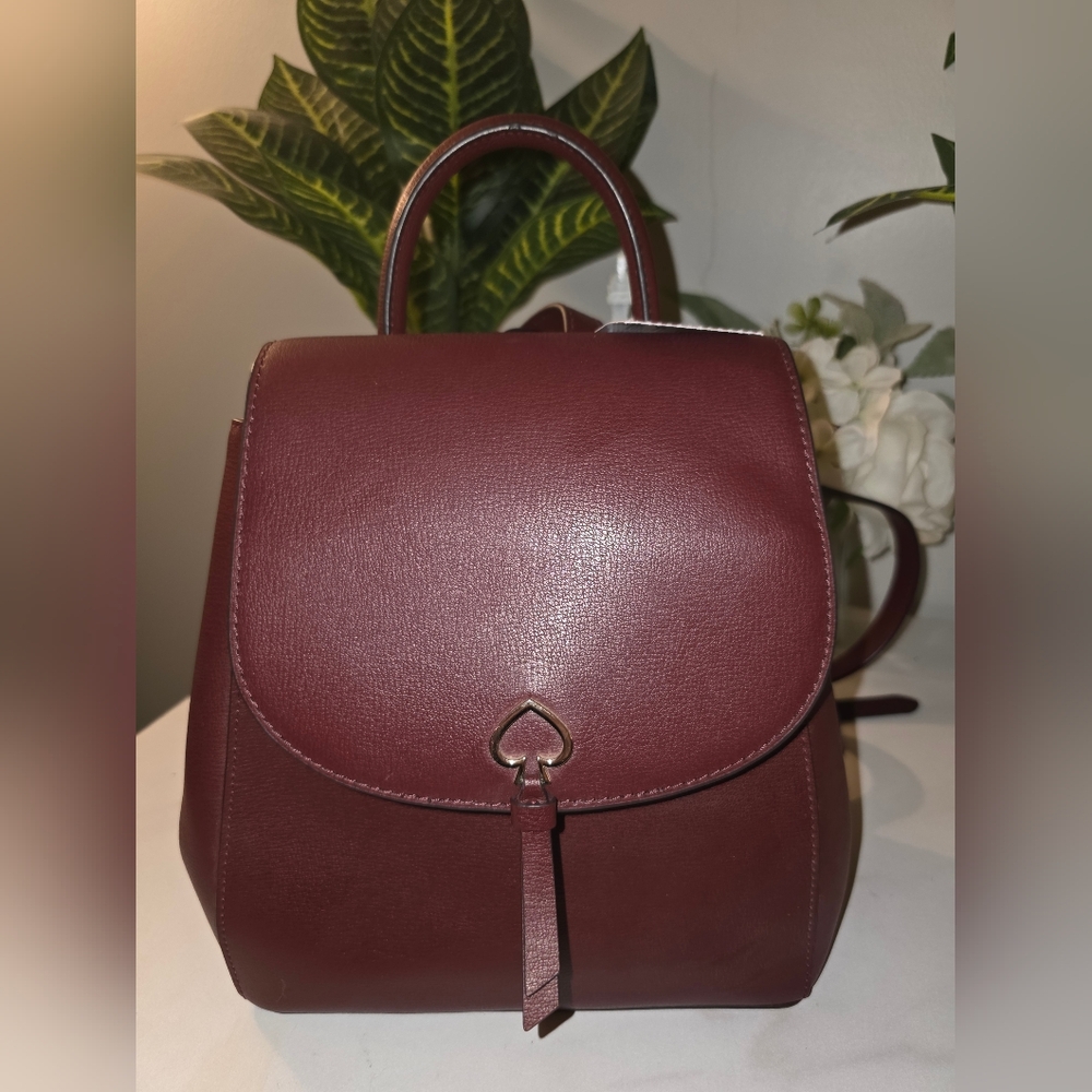 Kate Spade Burgundy Leather Backpack ( New With Tags ) - Picture 3 of 14